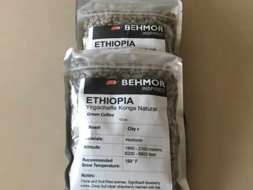12oz bags of green unroasted coffee